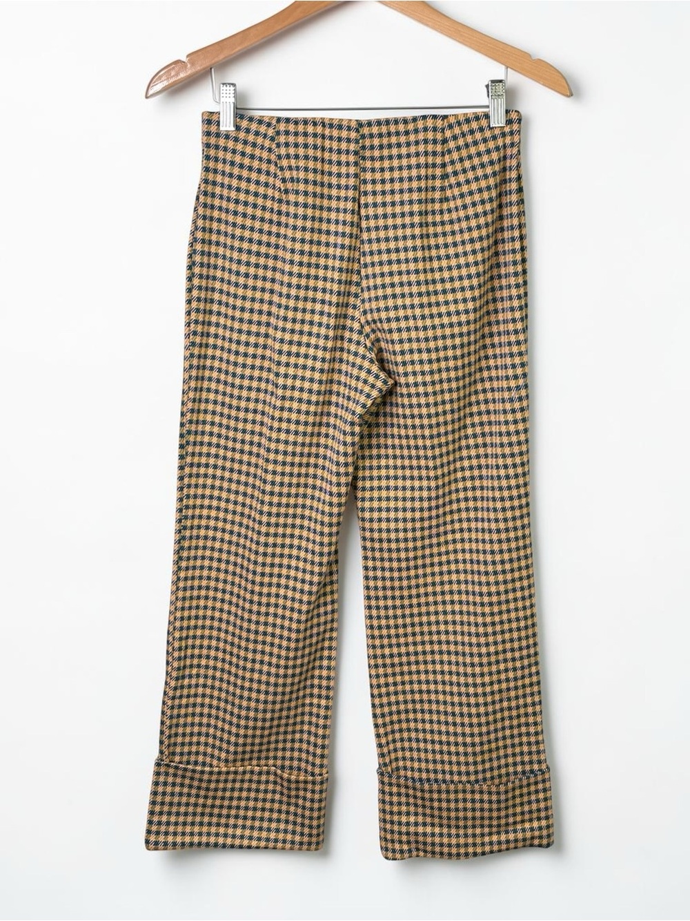 Anthropologie Maeve Houndstooth Knit Cuffed Wide Leg Crop Pants Size XS - Picture 6 of 13
